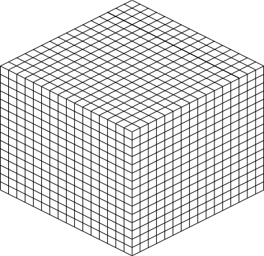 Perspective rendering of a chunk section.